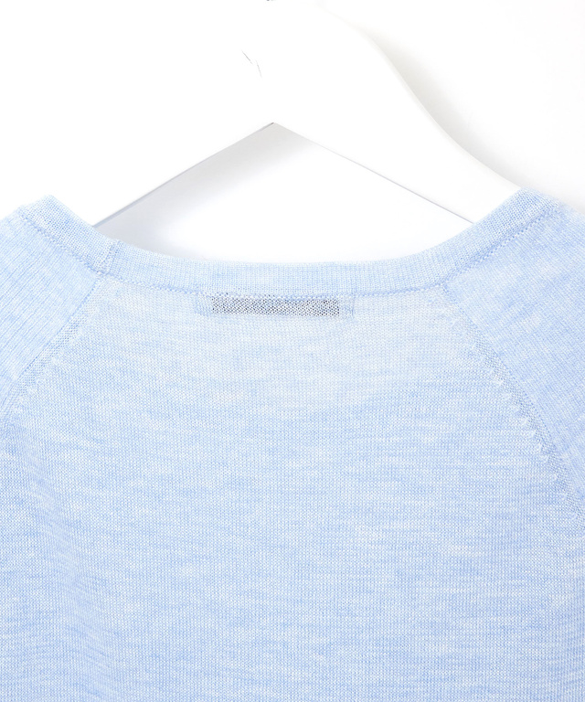 ギャザー切り替え シアー ニット