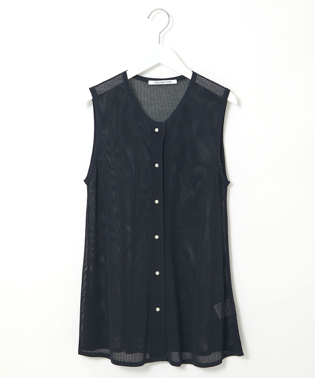 メッシュ編み  ニットベスト【手洗いOK】