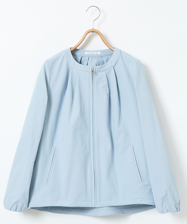 レディース ノーカラー ギャザー ブルゾン通販 [0204-41452