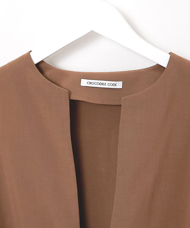 リネンライク ペプラム ジャケット【手洗いOK】