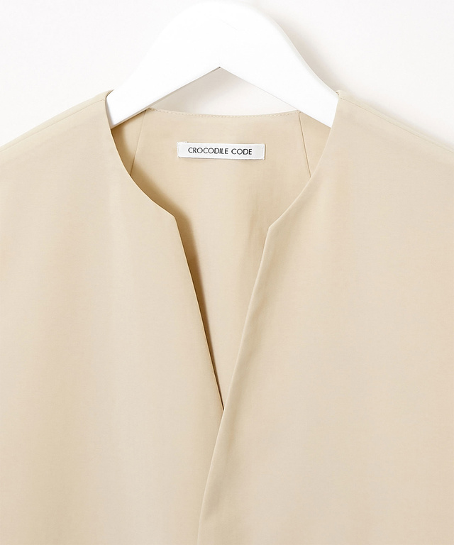 ベルト付き ミドル丈 ジレ【手洗いOK】【一部店舗限定】