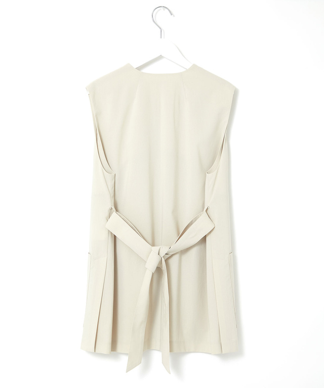 ベルト付き ミドル丈 ジレ【手洗いOK】【一部店舗限定】