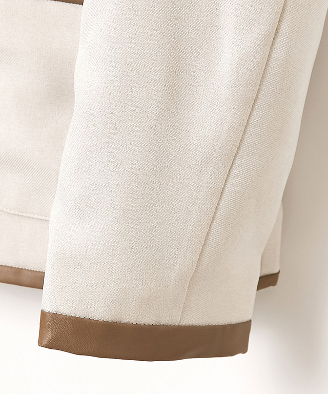 ウールライク ノーカラー ジャケット