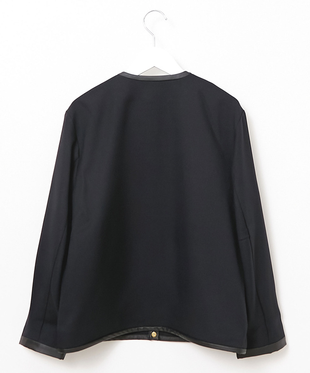 ウールライク ノーカラー ジャケット