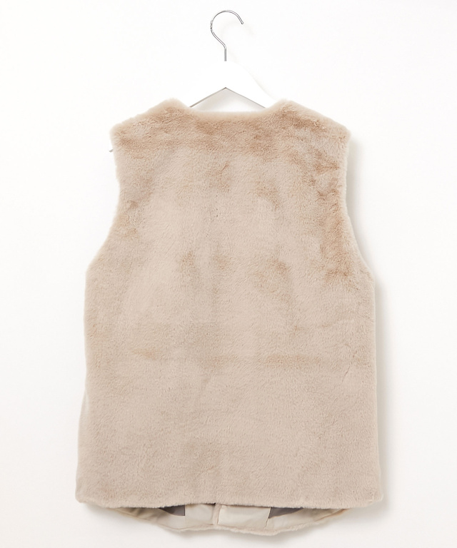 ボア リボン付き ジレ