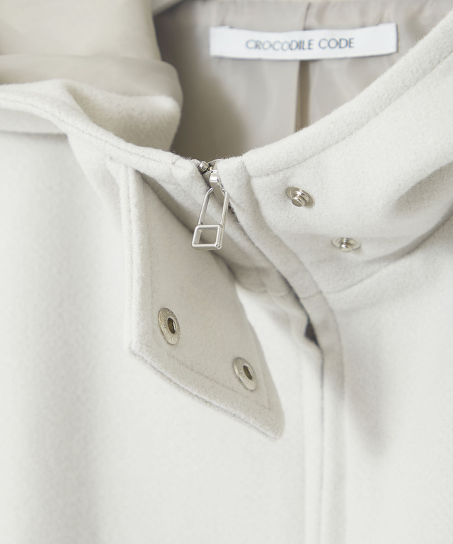 ウールライク フーデット コート