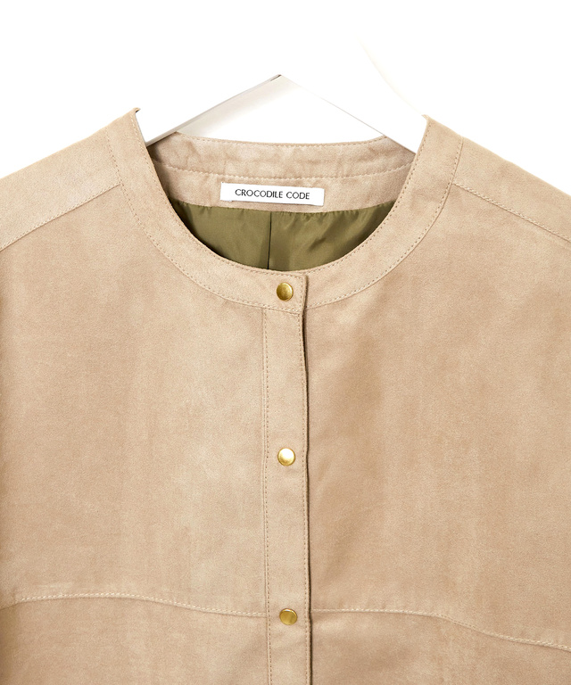 ノーカラー 微起毛 ジャケット