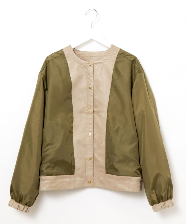 ノーカラー 微起毛 ジャケット