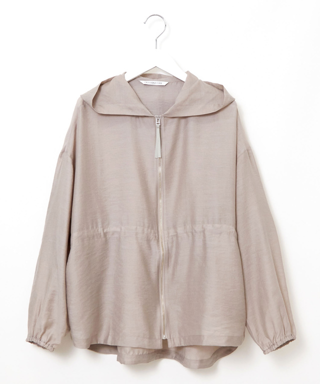 シアー フード付きブルゾン