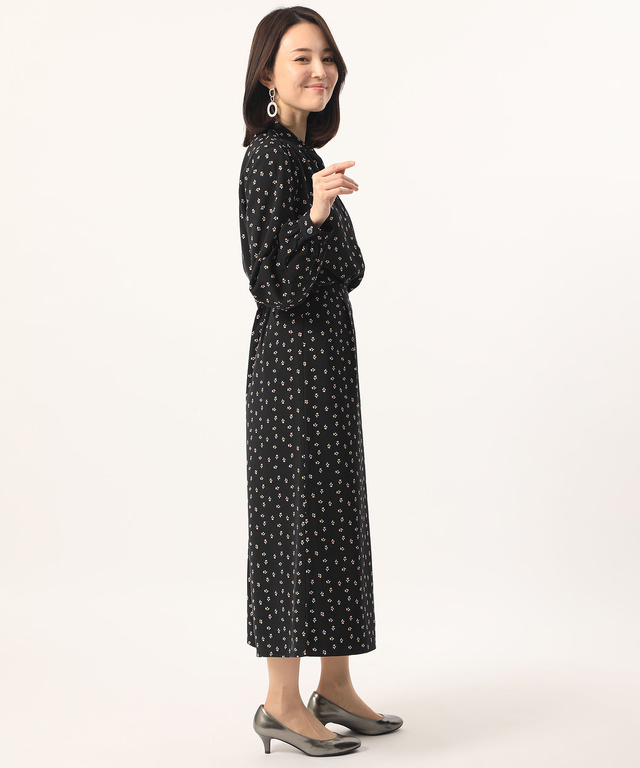 フラワープリントワイドパンツ【シワになりにくい】