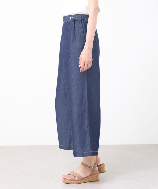 セミワイド クロップド丈 デニムパンツ