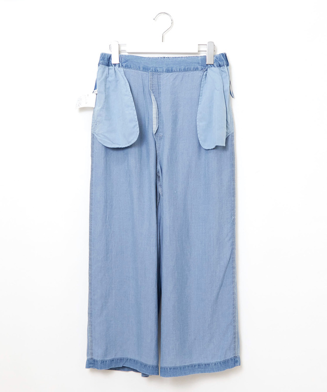 セミワイド クロップド丈 デニムパンツ