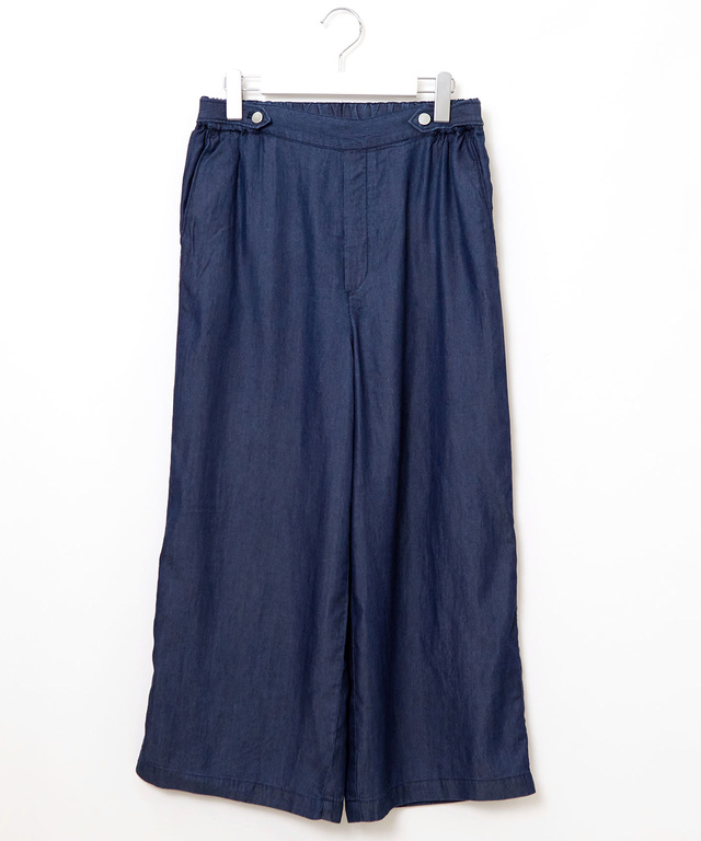 セミワイド クロップド丈 デニムパンツ