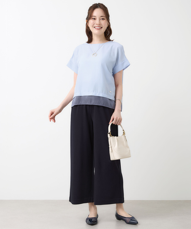 レーヨンブレンド カットソー ワイドパンツ