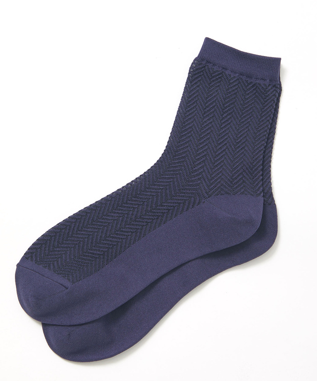 へリンボン シアー ソックス【オンラインショップ・一部店舗限定】