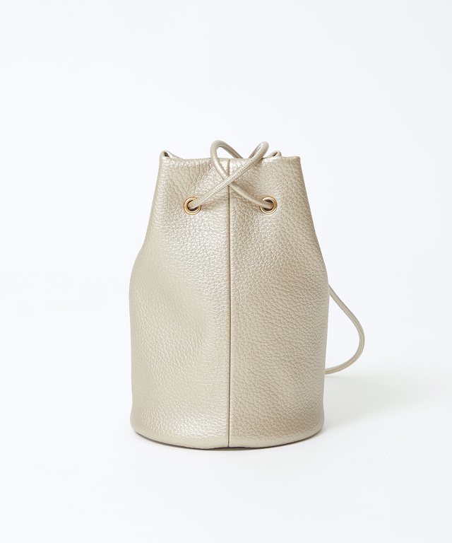 メタリック 巾着 ショルダーバッグ