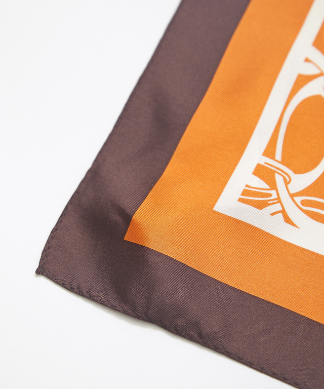 シルク チェーン柄 スカーフ【日本製】