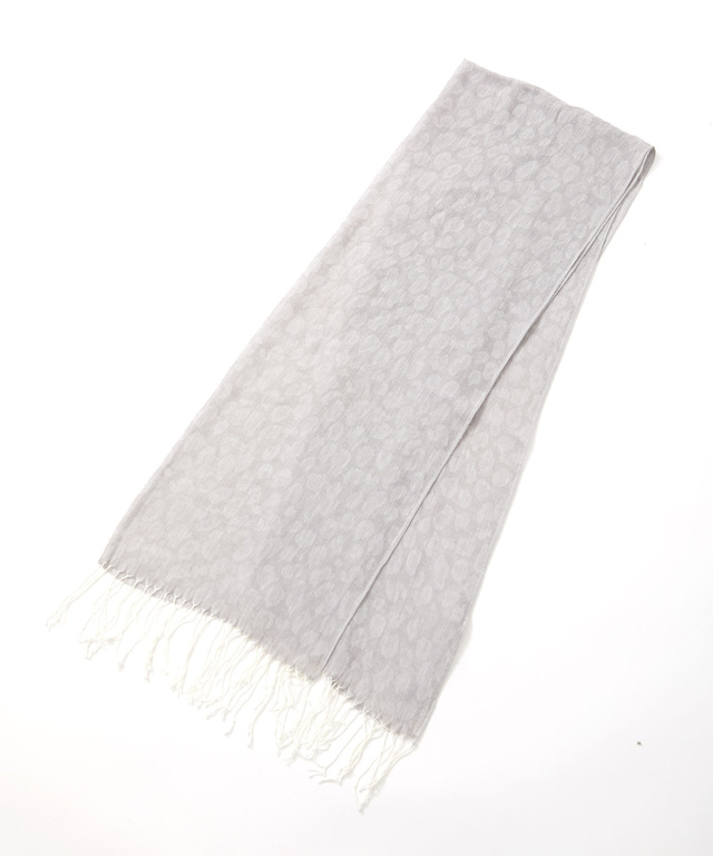 ヒョウ柄 フリンジ ストール