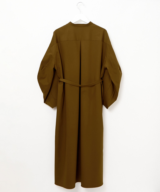 ウールブレンド パフスリーブ ワンピース