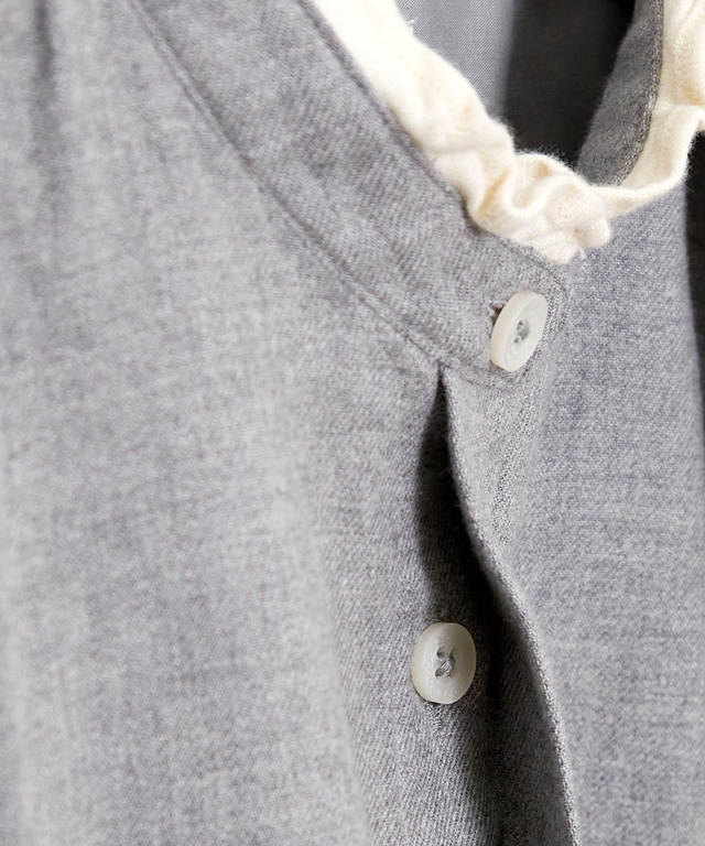 襟フリル 比翼 チュニック