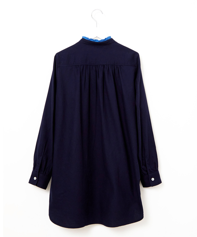 襟フリル 比翼 チュニック