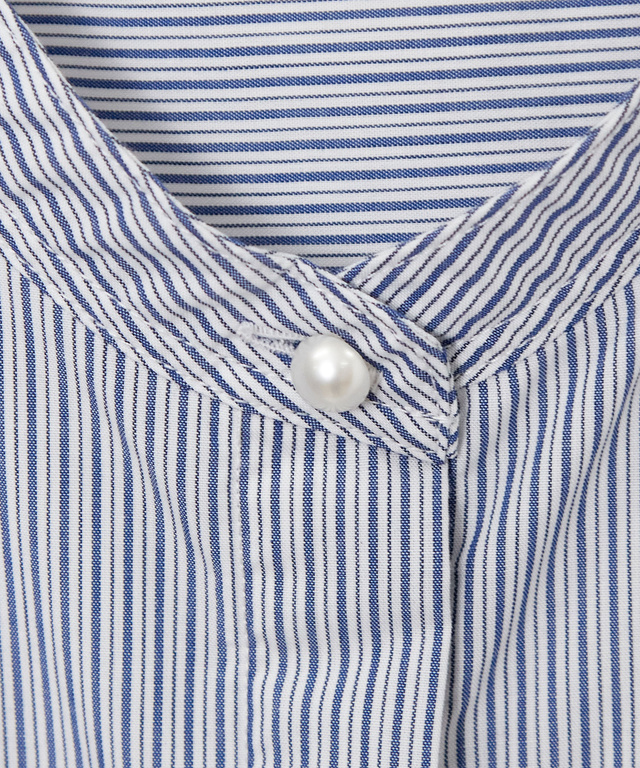 ギャザーデザイン ストライプ柄 チュニック