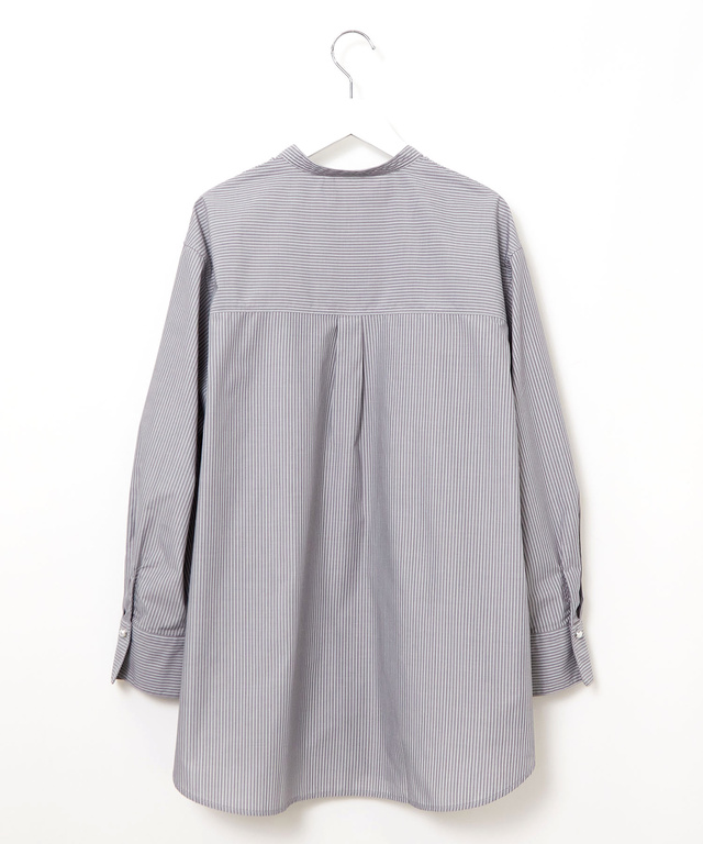 ギャザーデザイン ストライプ柄 チュニック