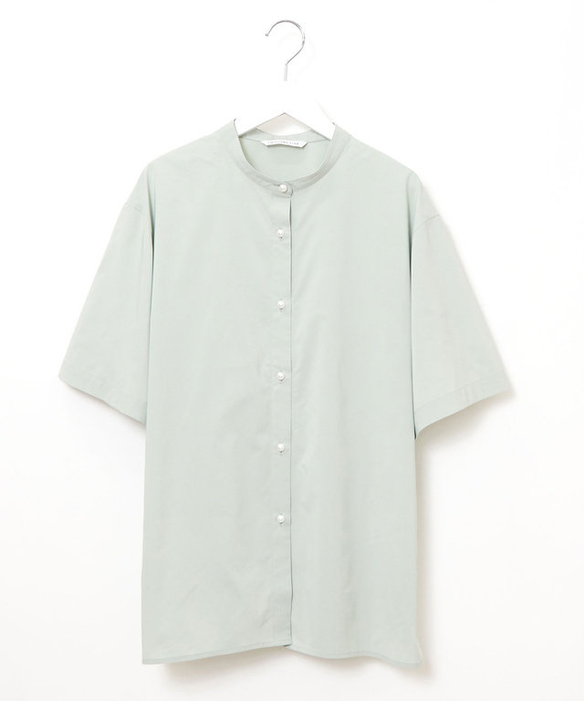 ラッカン素材 バンドカラー チュニック【吸汗速乾】