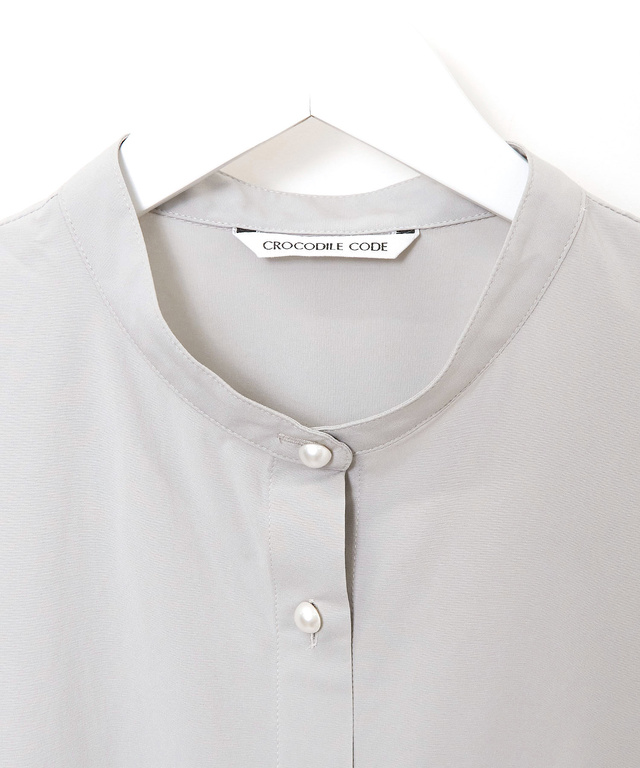 ラッカン素材 バンドカラー チュニック【吸汗速乾】