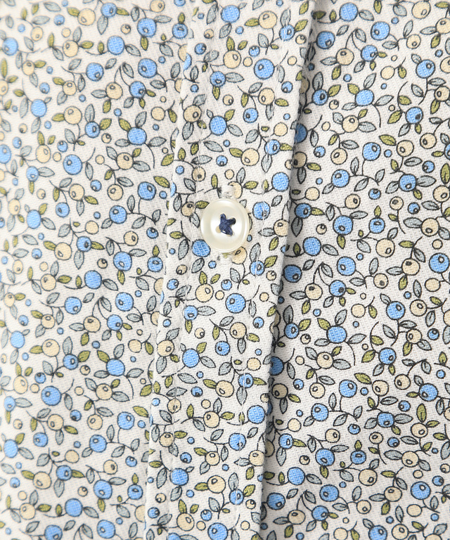 ダンガリー衿小花柄シャツ
