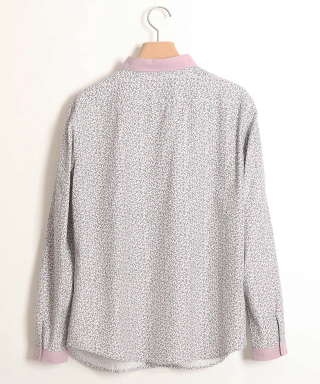 ダンガリー衿小花柄シャツ