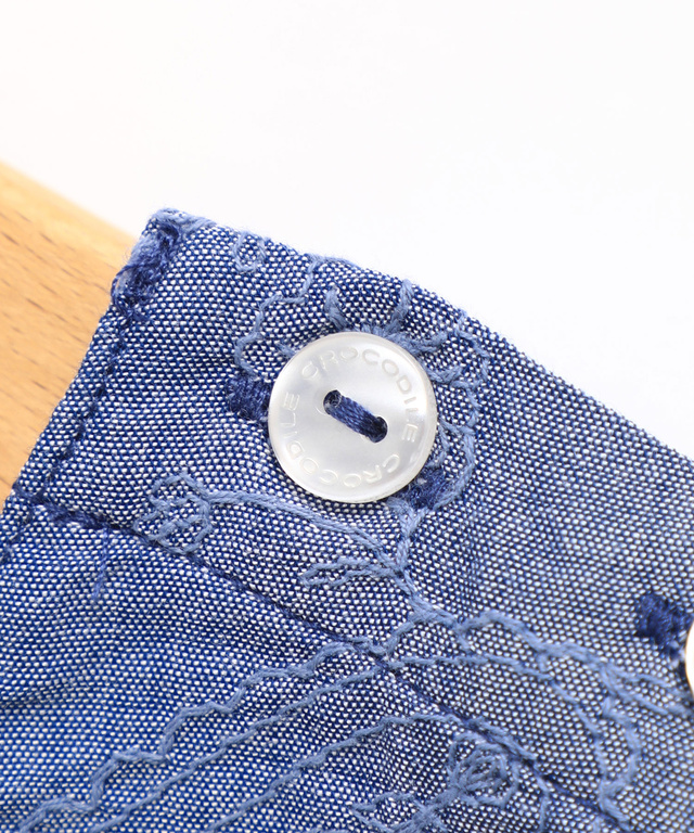 レイヤード風 刺繍 ブラウス