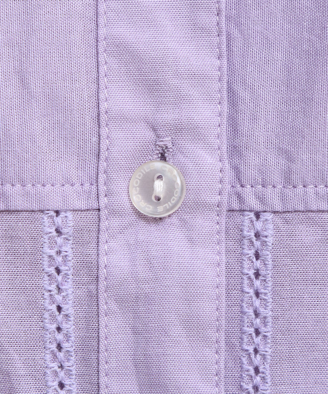 レース刺繍 バンドカラー ブラウス