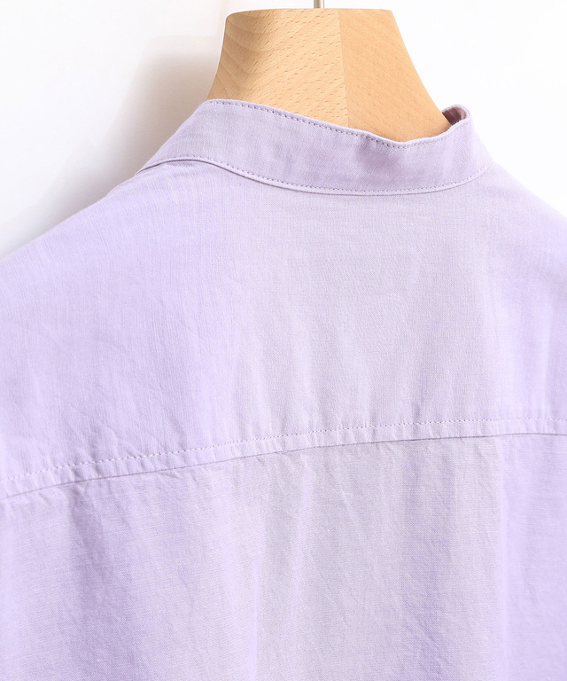 レース刺繍 バンドカラー ブラウス