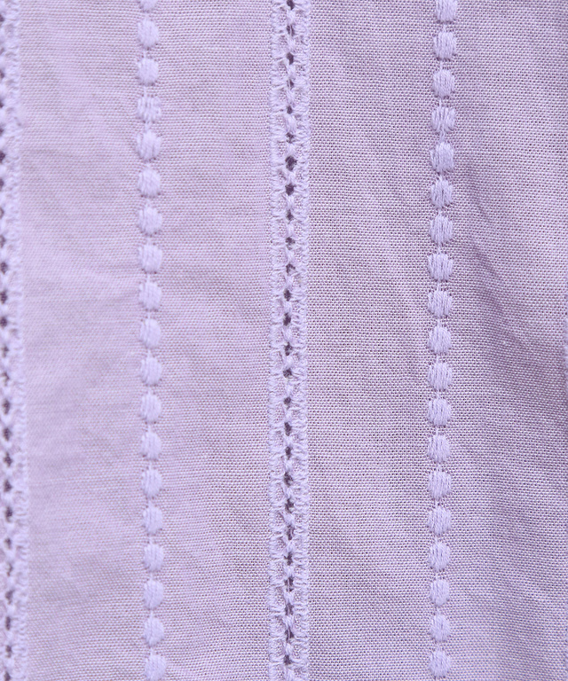 レース刺繍 バンドカラー ブラウス