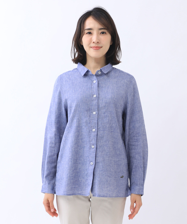 リネンブレンド シャンブレー シャツ