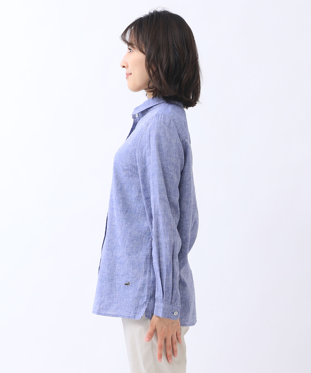リネンブレンド シャンブレー シャツ
