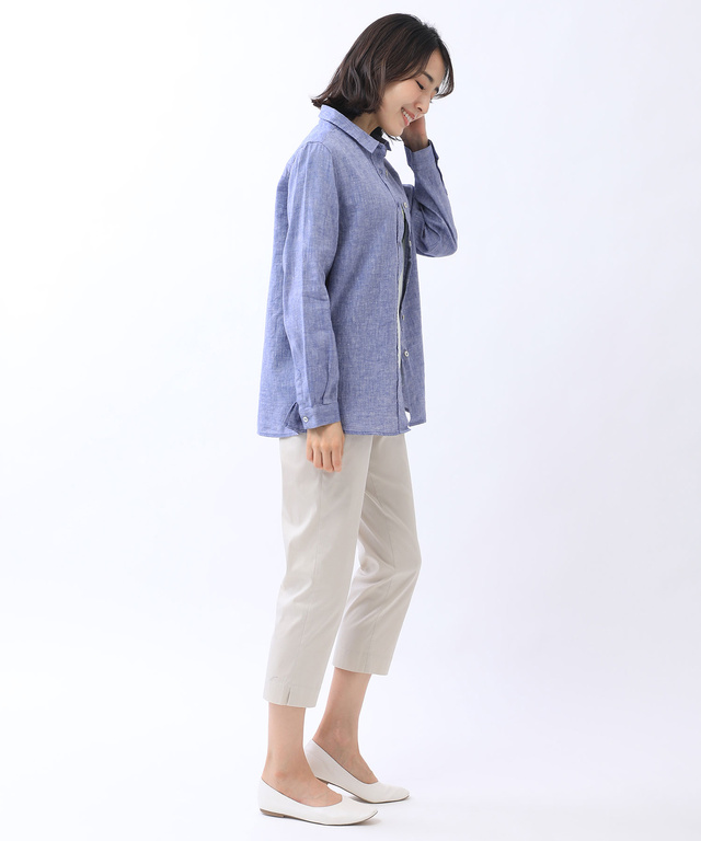 リネンブレンド シャンブレー シャツ