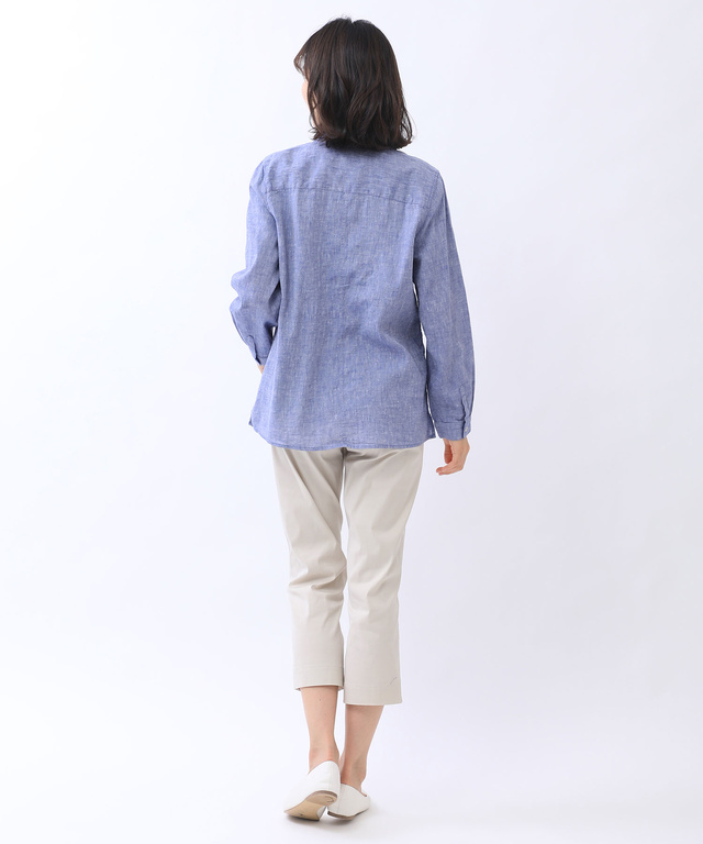 リネンブレンド シャンブレー シャツ