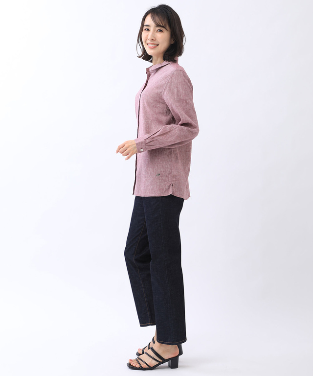 リネンブレンド シャンブレー シャツ