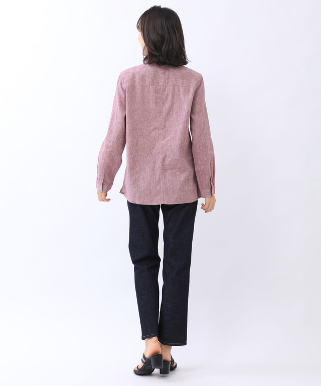 リネンブレンド シャンブレー シャツ