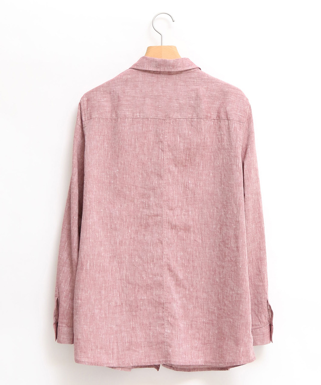 リネンブレンド シャンブレー シャツ