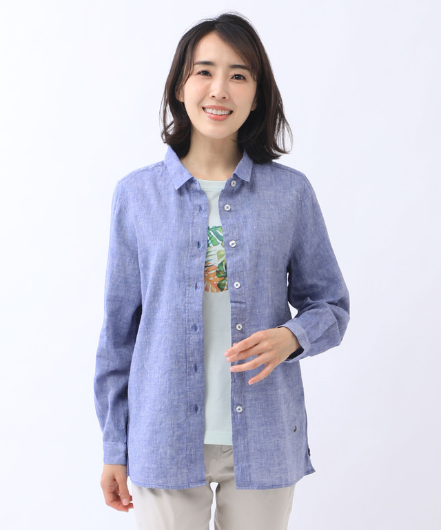 リネンブレンド シャンブレー シャツ