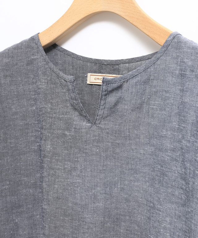 裾刺繍 キーネック ブラウス【WEB・一部店舗限定】