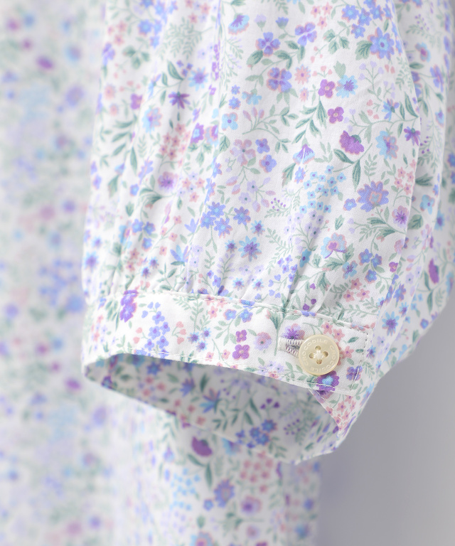 小花柄 襟シャーリング ブラウス【WEB・一部店舗限定】