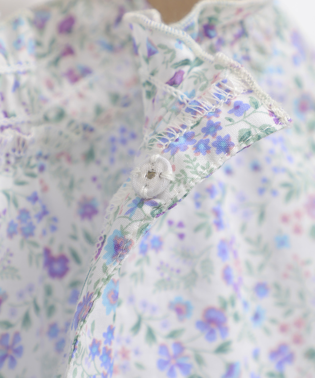 小花柄 襟シャーリング ブラウス【WEB・一部店舗限定】