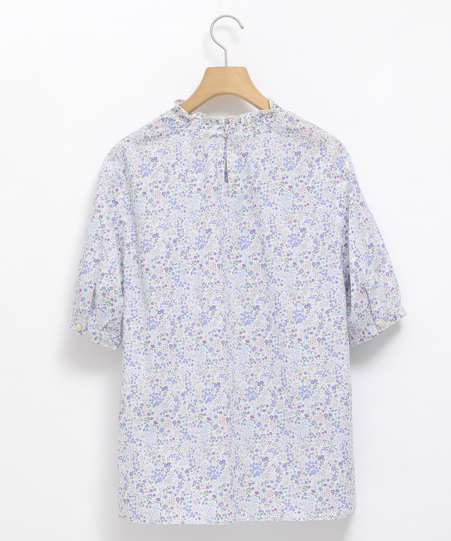 小花柄 襟シャーリング ブラウス【WEB・一部店舗限定】