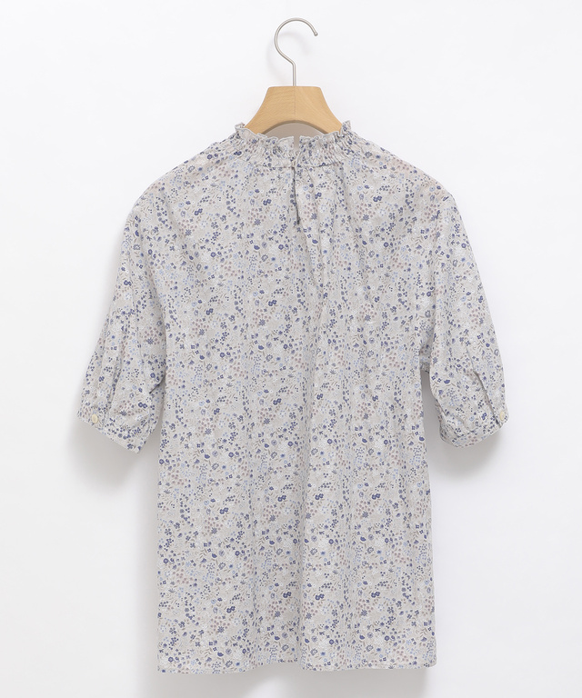 小花柄 襟シャーリング ブラウス【WEB・一部店舗限定】