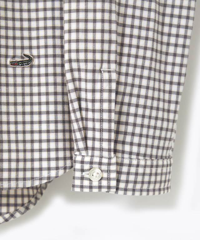 ストレッチ ミニチェック ブラウス