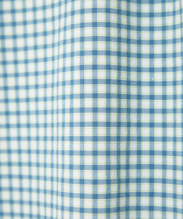 ストレッチ ミニチェック ブラウス